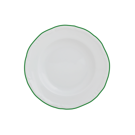 Тарелка глубокая с зеленым кантом 22 см, Maria Green, Porland