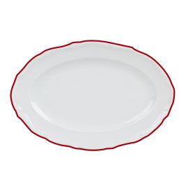 Блюдо овальное с красным кантом 35 см, Maria Red, Porland