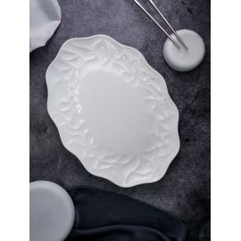 Блюдо овальное 36x26 см, h 3 см, костяной фарфор, Origami, Casa di fortuna