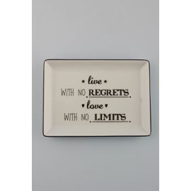 Блюдо прямоугольное 18х13 см, цвет серый, BE HAPPY, Porland