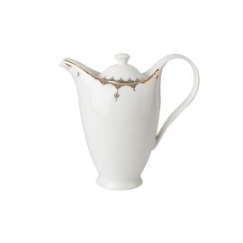 Кофейник с крышкой 1,03 л, цвет белый с декором, MAHPEYKER, Porland