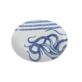 Блюдо овальное 24 см, белый с синим, MARIN BLUE, Porland