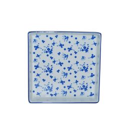 Тарелка квадратная 15 см, цвет белый с синим, BLUE PASSION, Porland