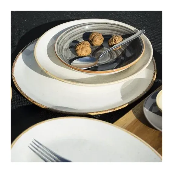 Набор столовой посуды 18 предметjd на 6 персон бежевый (тарелка обеденная 28 см - 6 шт., тарелка десертная 18 см - 6шт., тарелка глубокая 500 мл - 6 шт.), Seasons, Porland, изображение 8