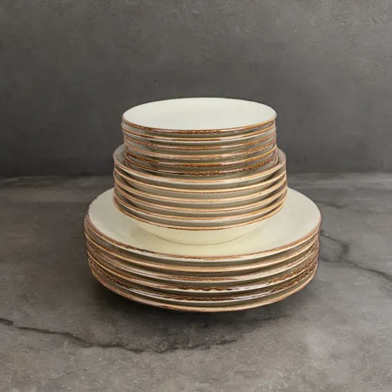 Набор столовой посуды 18 предметjd на 6 персон бежевый (тарелка обеденная 28 см - 6 шт., тарелка десертная 18 см - 6шт., тарелка глубокая 500 мл - 6 шт.), Seasons, Porland, изображение 7