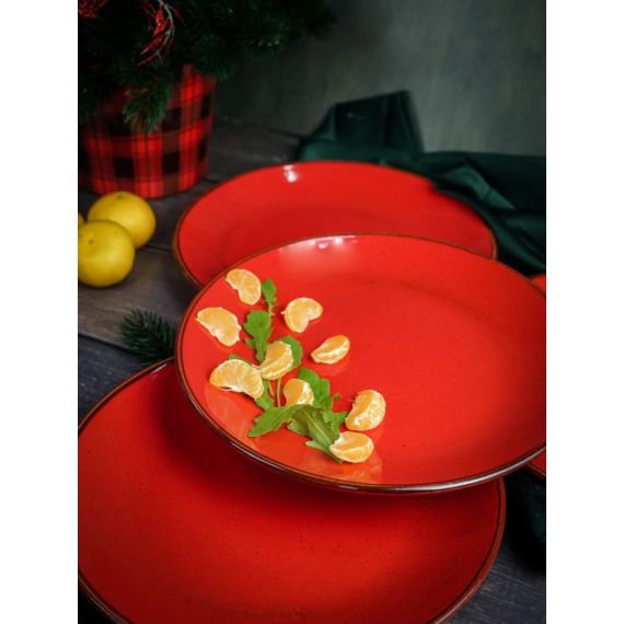 Тарелка 24 см безбортовая, Seasons Красный, Porland, изображение 9