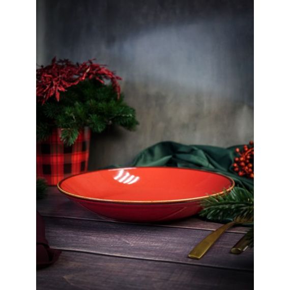 Тарелка глубокая 26 см безбортовая, Seasons Красный, Porland, изображение 2