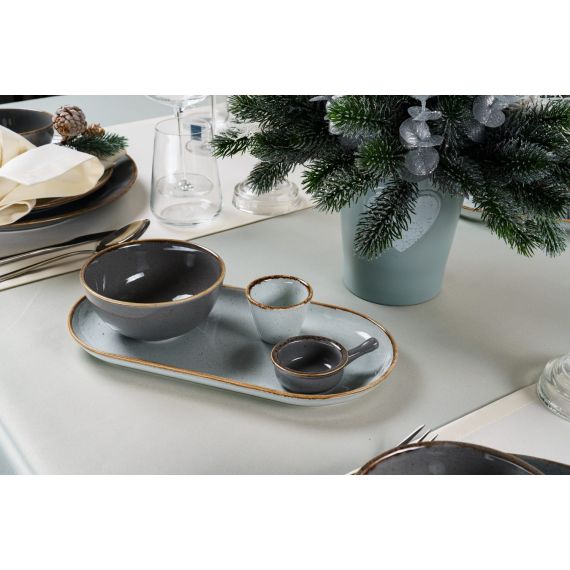 Тарелка 28 см безбортовая, Seasons Темно-серый, Porland, изображение 10