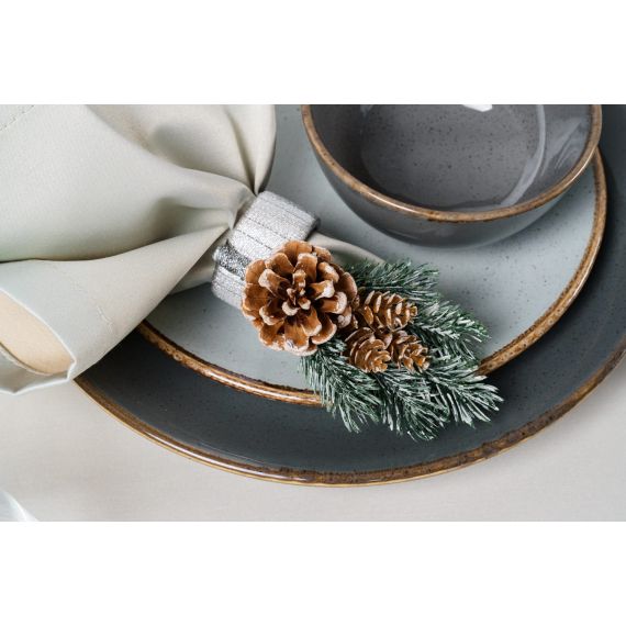 Тарелка с волнообразным краем 21cm, Seasons Темно-серый, Porland, изображение 8