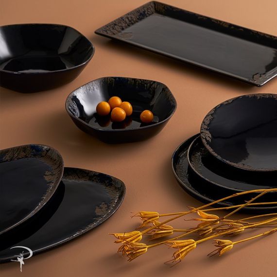 Тарелка овальная "волнообразная" 32см, темно-коричневый, ROOT RUSTY, Porland, изображение 4