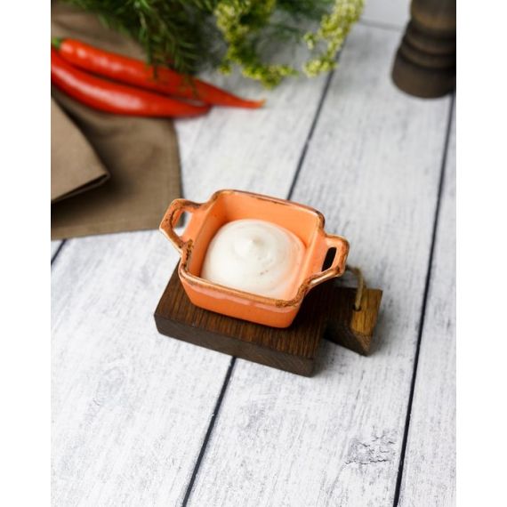 Соусник квадратный с 2-мя ручками 7х10 см h 4.2 см, Seasons Оранжевый, Porland, изображение 8