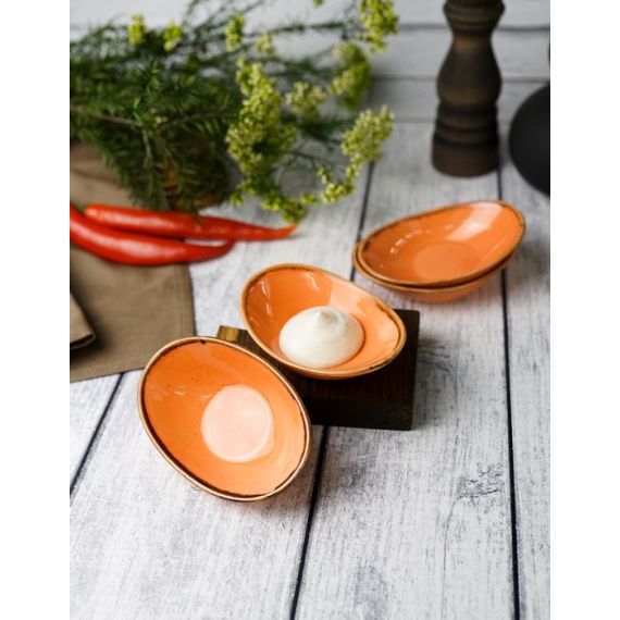 Соусник овальный 7х11 см, Seasons Оранжевый, Porland, изображение 9