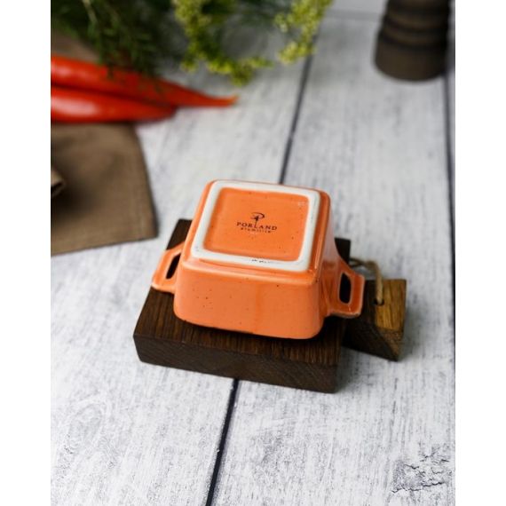 Соусник квадратный с 2-мя ручками 7х10 см h 4.2 см, Seasons Оранжевый, Porland, изображение 11