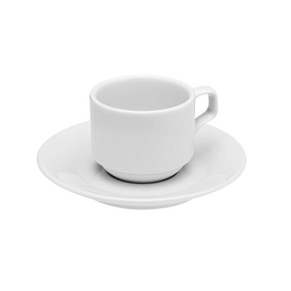 Блюдце для чашки стопир. 90мл., 13см, цвет белый, SOLEY, Porland, изображение 2