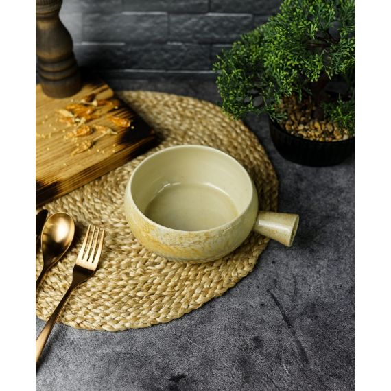 Салатник с ручкой 14/18 см h 6,3 см, STONEWARE, Porland, изображение 2