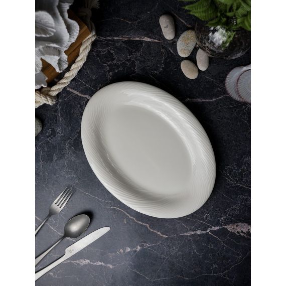 Блюдо овальное 29 см, цвет белый, STORM, Porland, изображение 2