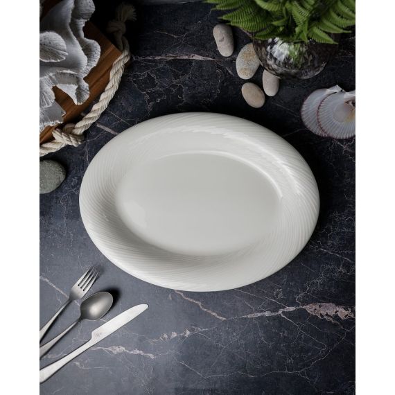 Блюдо овальное 34 см, цвет белый, STORM, Porland, изображение 2