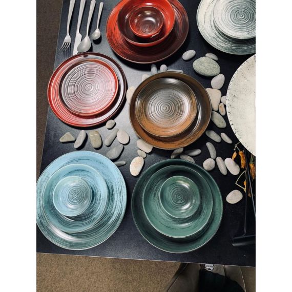 Тарелка мелкая 25 см, без борта, Lykke Бирюзовый, Porland, изображение 4