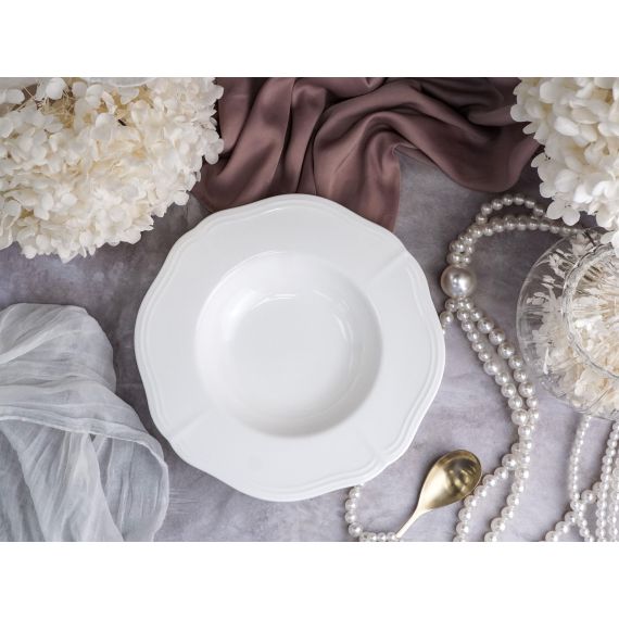 Тарелка глубокая для пасты 280 мл, d 24,5 см h 4,3 см, фарфор, Grazia, Casa di fortuna, изображение 2
