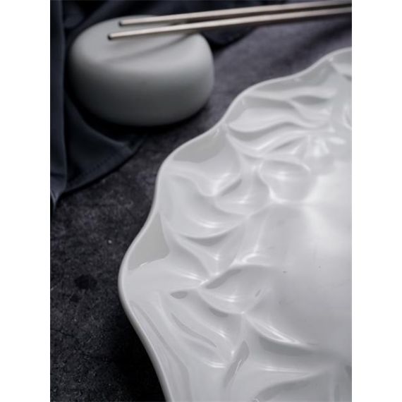 Блюдо овальное 31x22,5 см, h 2,5 см, костяной фарфор, Origami, Casa di fortuna, изображение 5