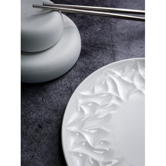 Тарелка мелкая d 20,5 см, h 2 см, костяной фарфор, Origami, Casa di fortuna, изображение 6