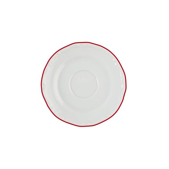 Блюдце с красным кантом 15 см, Maria Red, Porland