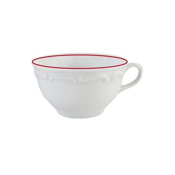 Чашка чайная с красным кантом 180 мл, Maria Red, Porland