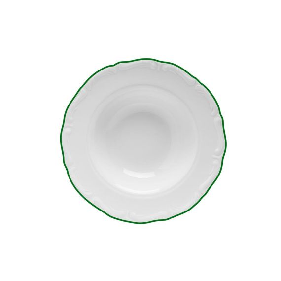 Тарелка для пасты с зеленым кантом 27 см, Maria Green, Porland Тарелка для пасты с зеленым кантом 27 см, Maria Green, Porland