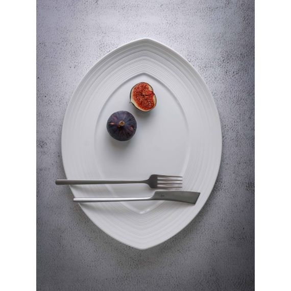 Блюдо овальное 36x28 см, h 3,5 см, фарфор, Linea, Casa di fortuna