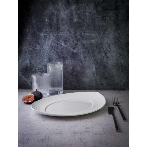 Блюдо овальное 32x25 см, h 3 см, фарфор, Linea, Casa di fortuna, изображение 2
