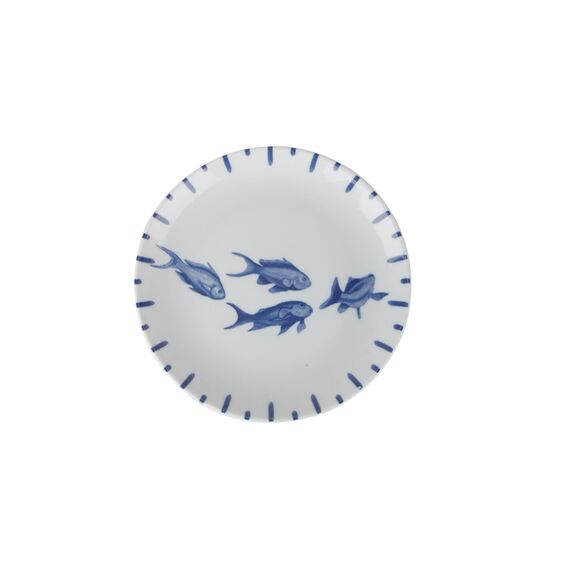 Marine Blue DS.4 Тарелка мелкая 19 см, белый с синим, MARIN BLUE, Porland