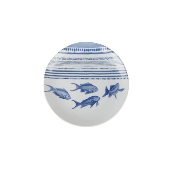 Marine Blue DS.5 Тарелка мелкая 19 см, белый с синим, MARIN BLUE, Porland