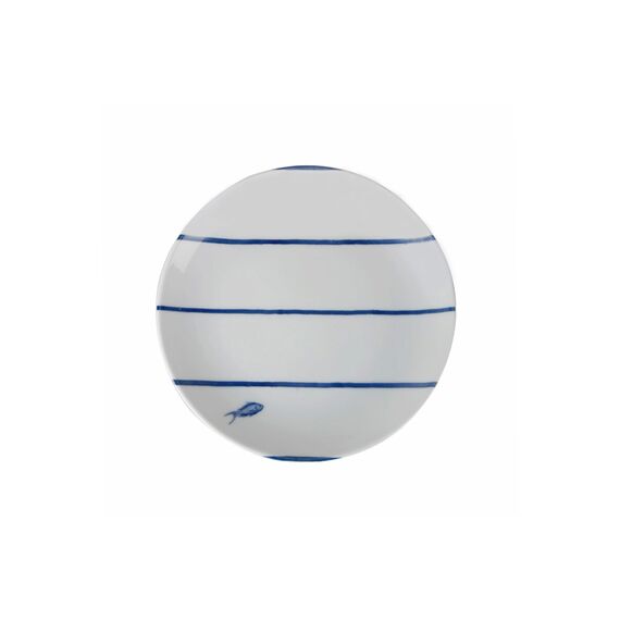 Marine Blue DS.6 Тарелка мелкая 19 см, белый с синим, MARIN BLUE, Porland