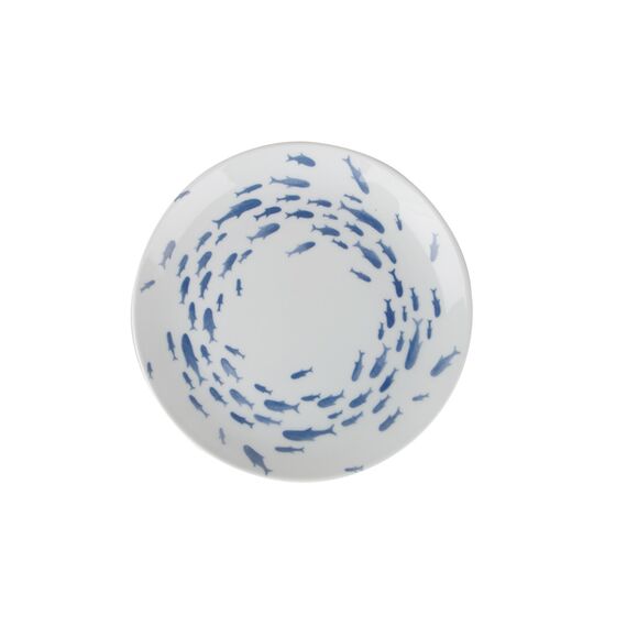 Marine Blue DS.2 Тарелка мелкая 19 см, белый с синим, MARIN BLUE, Porland