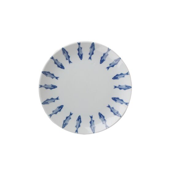 Marine Blue DS.1 Тарелка мелкая 19 см, белый с синим, MARIN BLUE, Porland