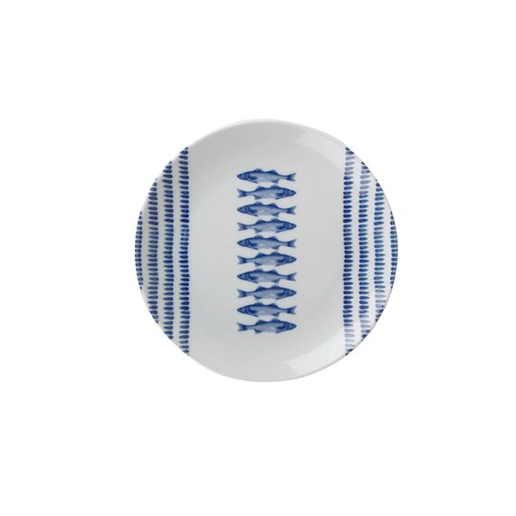 Marine Blue DS.3 Тарелка мелкая 19 см, белый с синим, MARIN BLUE, Porland