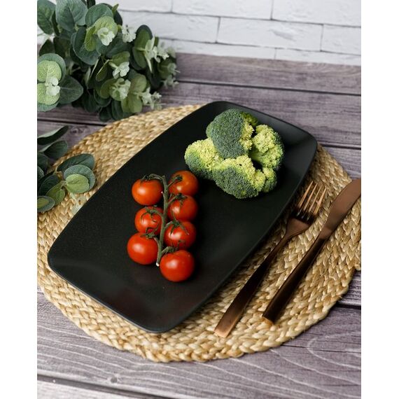 Тарелка прямоугольная 31*18 см, Seasons Черный, Porland