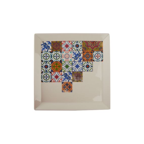 Тарелка квадратная плоская 27 см, TILES, Porland
